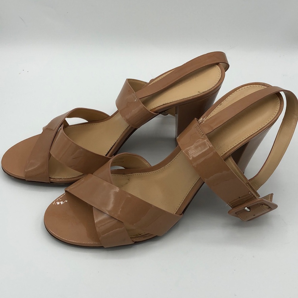 J. Crew Sydney Sandals in Tan Patent Leather sz 9 - Picture 5 of 7